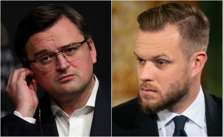 Dmytro Kuleba (kairėje) ir Gabrielius Landsbergis (dešinėje)