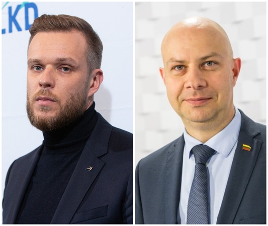 Gabrielius Landsbergis (kairėje) ir Aurelijus Veryga (dešinėje)