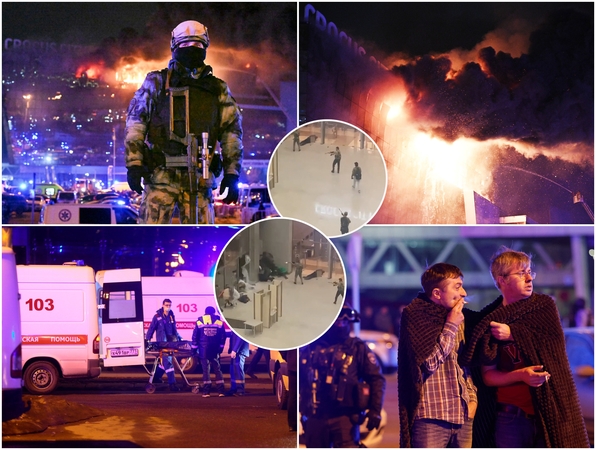 Maskvos koncertų salėje – didžiulis išpuolis: skelbia naujausią informaciją ir žuvusiųjų skaičių