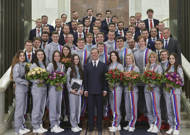 Rusų olimpiečių apdovanojimą Kremliuje sutrikdė klaida