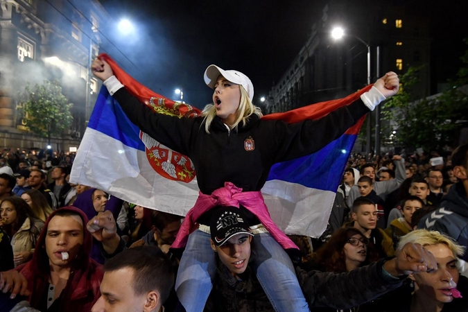 Serbijoje jau trečią dieną vyksta protestai prieš išrinktąjį šalies prezidentą