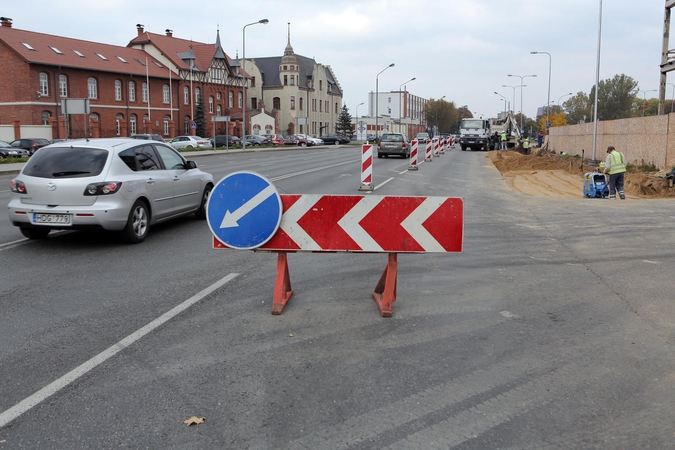 Minijos gatvėje – eismo trikdžiai