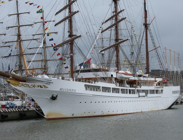 Išskirtinis: kruizinis laivas „Sea Cloud II“ su burėmis Klaipėdoje.