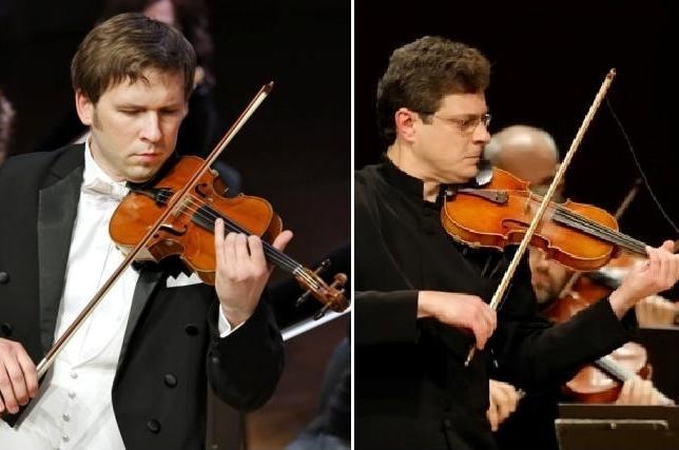 Smuikininkai: A.Strimaitis ir L.Valickas muzikuoja KKO ir yra jo koncertmeisteriai.