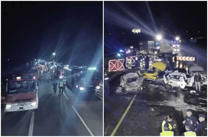 Tragiška avarija Lenkijoje: susidūrė virš 20 automobilių, keturi žmonės žuvo