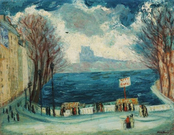 Knygų turgus Paryžiuje. Dr., al., 64x82 cm
