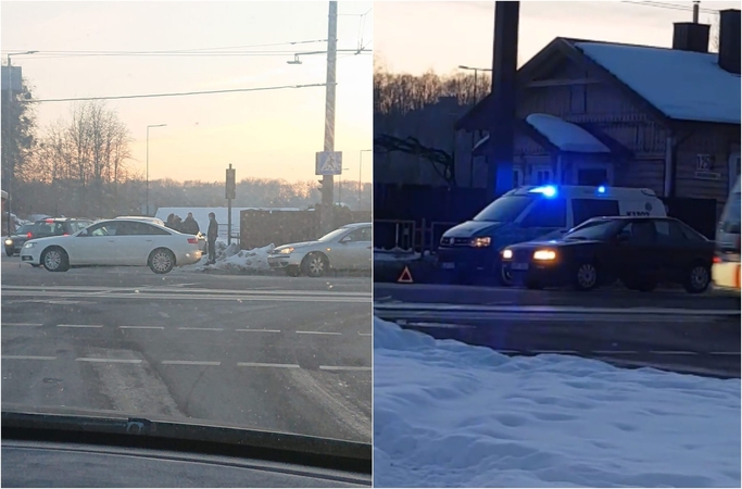 A. Juozapavičiaus prospekte kelio nepasidalijo du automobiliai