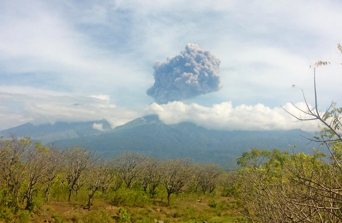 Dėl Indonezijoje išsiveržusio ugnikalnio evakuoti turistai