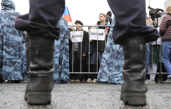 Opozicijos mitingas Maskvoje baigėsi be incidentų