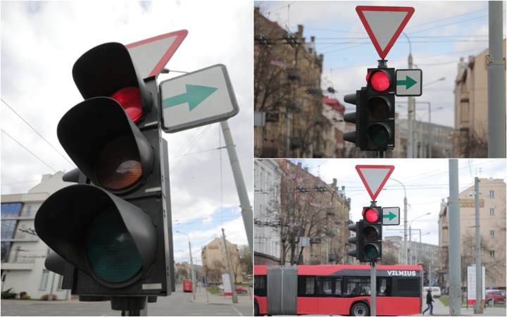 Lenteles su žaliomis rodyklėmis Vilniuje keičia sekcijos