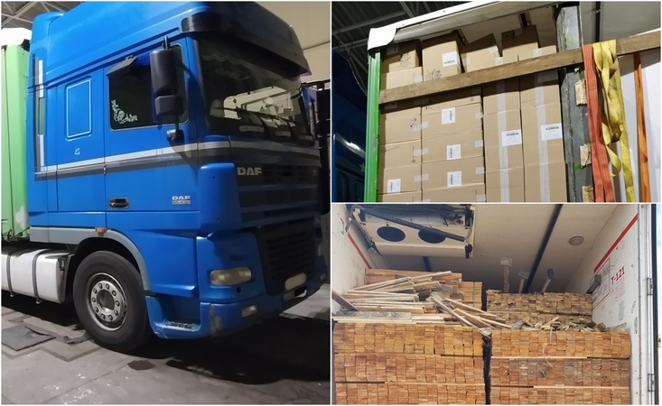 Dviejuose vilkikuose – daugiau nei 1,8 mln. eurų vertės cigarečių kontrabanda