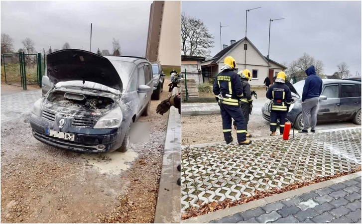 Ukmergėje užsidegė automobilis: liepsnas užgesino transporto priemonės savininkas