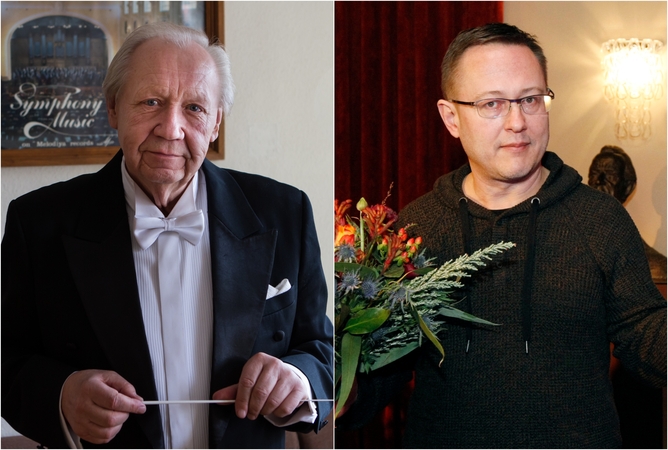 Kandidatai: dirigentas S.Domarkas ir rašytojas G.Grajauskas.