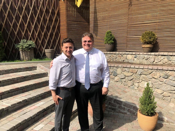 Volodymyras Zelenskis (kairėje) ir Linas Linkevičius
