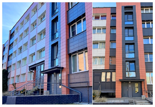Daugiabutis Taikos pr. 34, Klaipėdoje, po renovacijos.