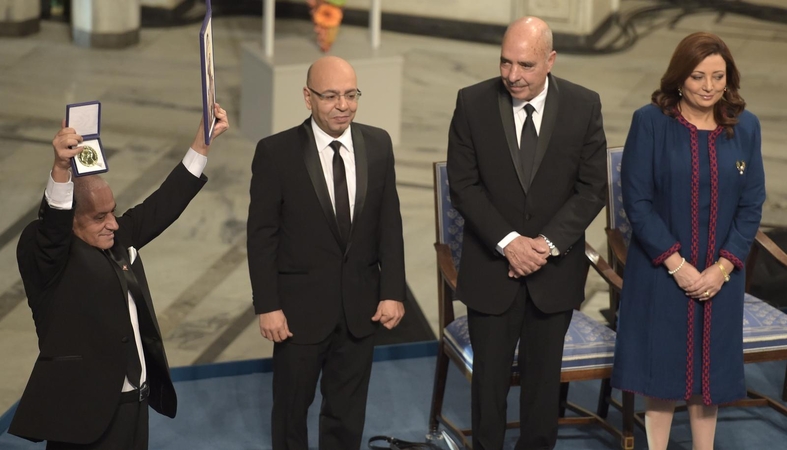 Nobelio premija apdovanotas Tuniso ketvertas ragina kurti Palestinos valstybę