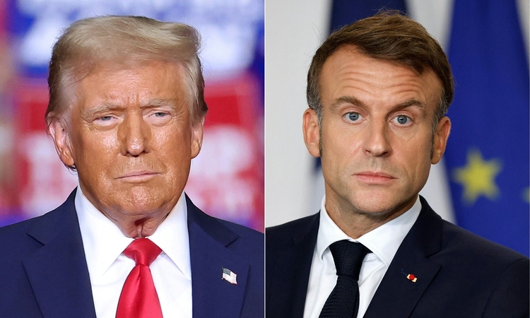 Donaldas Trumpas ir Emmanuelis Macronas