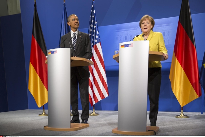 B. Obama ir A. Merkel – už JAV ir ES laisvosios prekybos sutartį