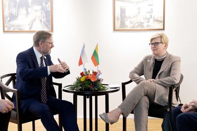 Premjerė susitiko su Šveicarijos prezidentu bei Čekijos premjeru