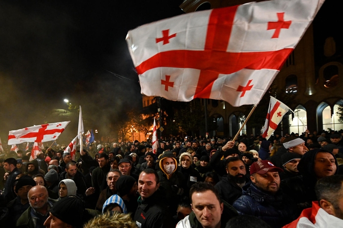 Sakartvelo opozicija surengė naujas eitynes Tbilisio centre