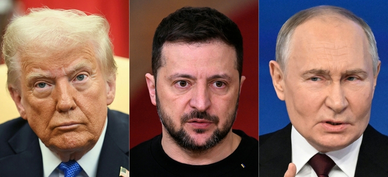 Donaldas Trumpas, Volodymyras Zelenskis ir Vladimiras Putinas