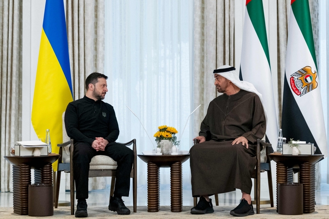 Volodymyras Zelenskis ir Mohammedas bin Zayedas Al Nahyanas