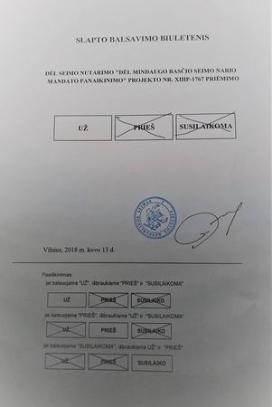 Seimo narys paviešino, kaip balsavo dėl M. Basčio