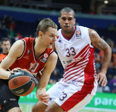 Europos taurės aštuntfinalis: "Crvena Zvezda" - "Lietuvos rytas" 88:82