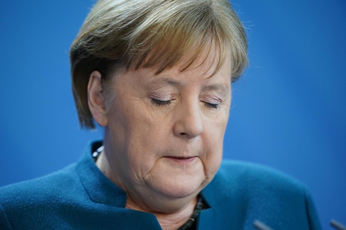 Pirmojo A. Merkel atlikto testo dėl koronaviruso rezultatai neigiami