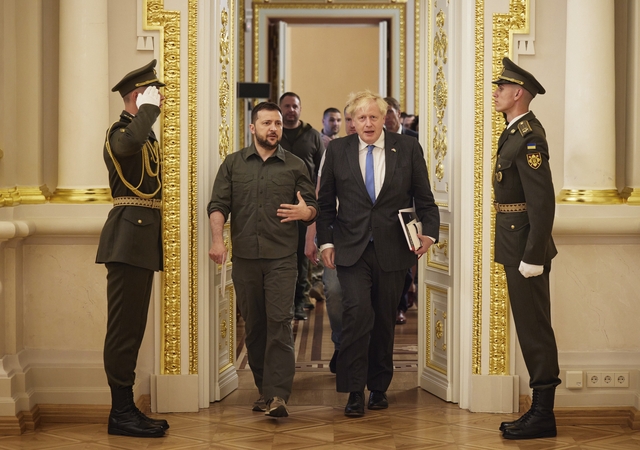 Volodymyras Zelenskis ir Borisas Johnsonas