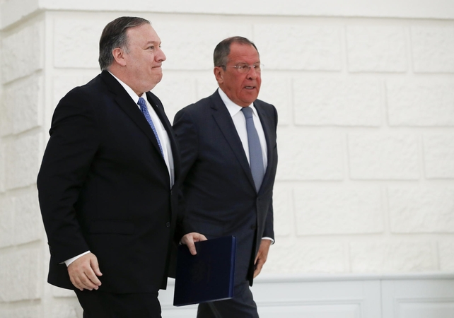 Mike Pompeo ir Sergejus Lavrovas