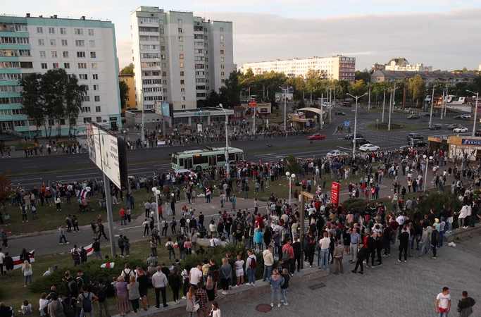 Baltarusijoje tęsiasi protesto akcijos, kol kas smurto neužfiksuota