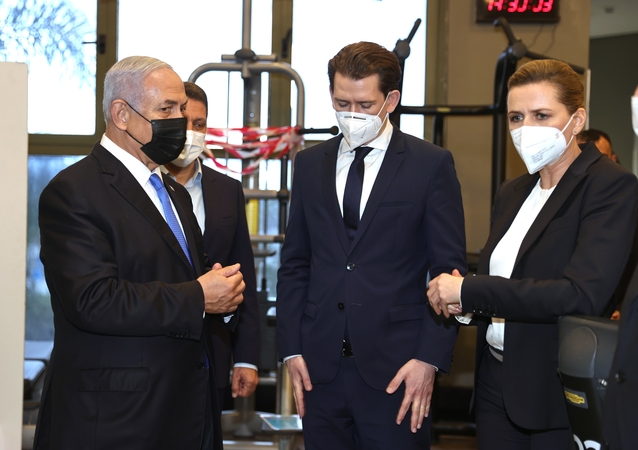 Benjaminas Netanyahu, Sebastianas Kurzas ir Mette Frederiksen