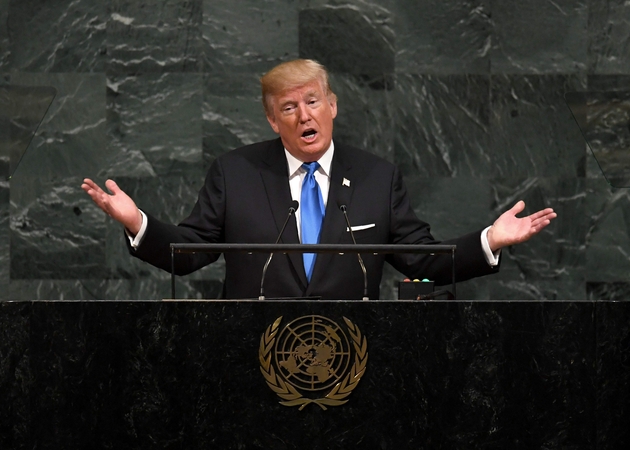 D. Trumpas perspėjo JT dėl niekšiškų valstybių grėsmės