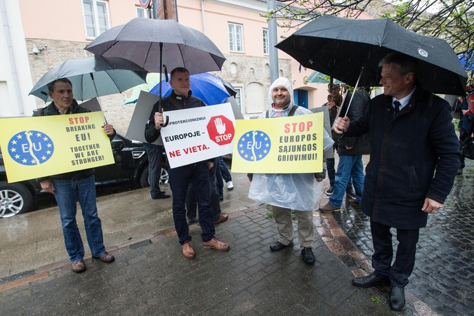 Protestavo ir vežėjai iš Klaipėdos