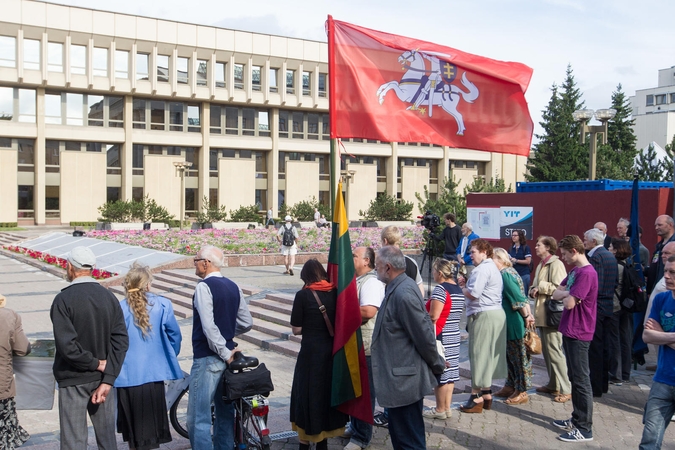 Mitinguotojai reikalauja Seimo narius mokyti kultūros ir istorijos