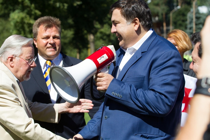 Pikete Vilniuje dėl Gruzijos žemių okupacijos pasirodė ir M. Saakašvilis
