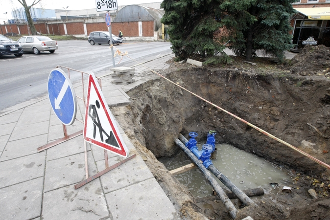 Vandentiekyje Pilies gatvėje rado defektą