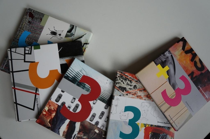 Tęstinio projekto „3 + 3.  Jaunas trijų šalių menas“ parodų katalogų kolekcija.