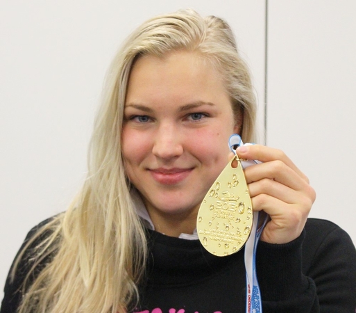 R. Meilutytei įteiktas aukso medalis už pergalę 2013 metais