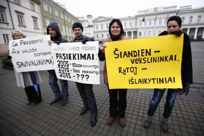 Prie prezidentūros - Gariūnų prekybininkų piketas