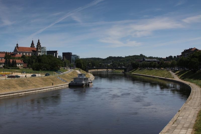 Neries vandenį žaliai nudažė dumbliai