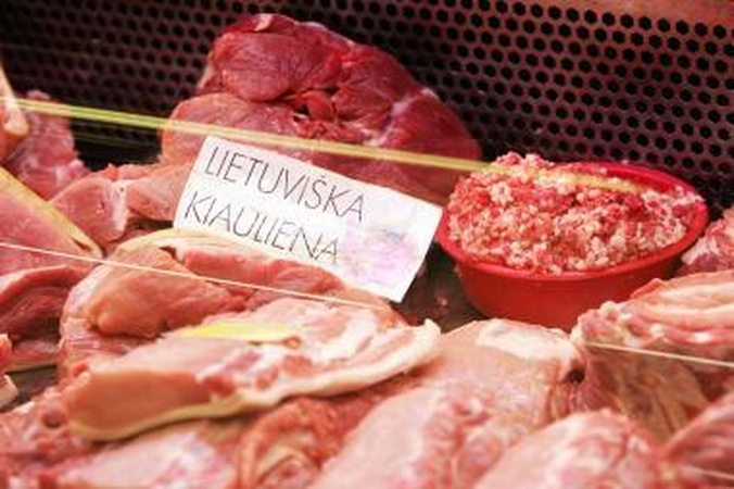 Pigo pieno produktai, kiauliena, brango - žuvis bei vištiena 