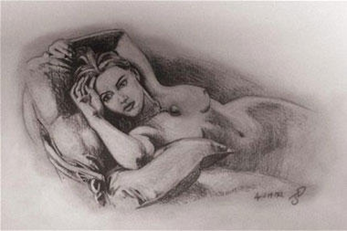 Parduotas nuogos Kate Winslet eskizas