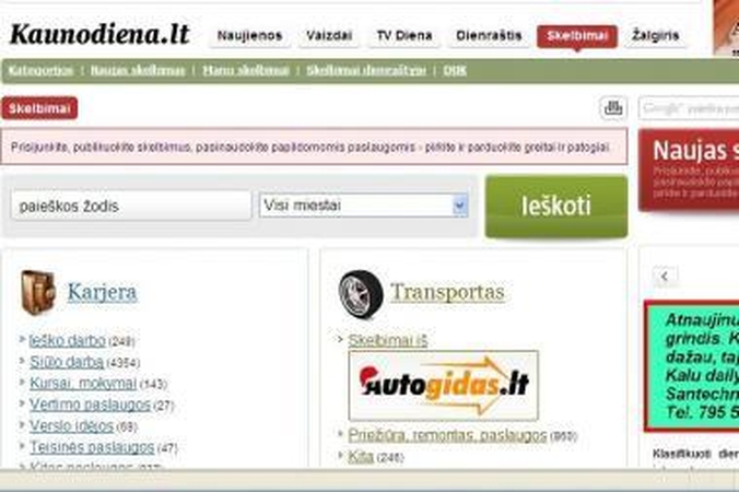 Portale - 100 tūkst. autogidas.lt skelbimų