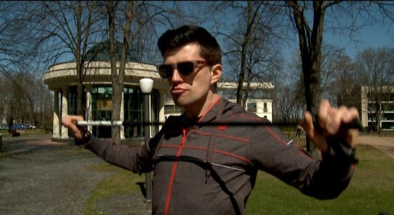 J. Nainys maratonui ruošiasi su šiaurietiškojo ėjimo lazdomis
