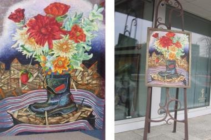 Ant galerijos molberto gatvėje – J.Vosyliaus paveikslas