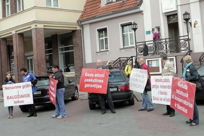 Klaipėdiečiai protestavo prieš Darbo kodekso pataisas