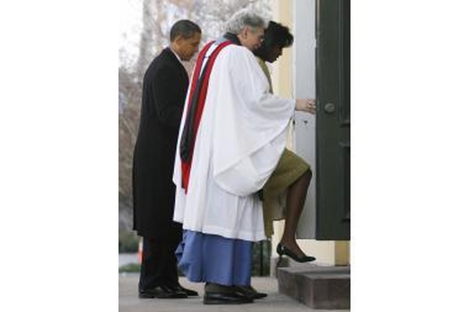 B.Obama prieš ceremoniją nuvyko pasimelsti