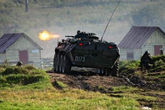 Rusų kariai mokėsi atremti išpuolį iš Baltijos šalių 